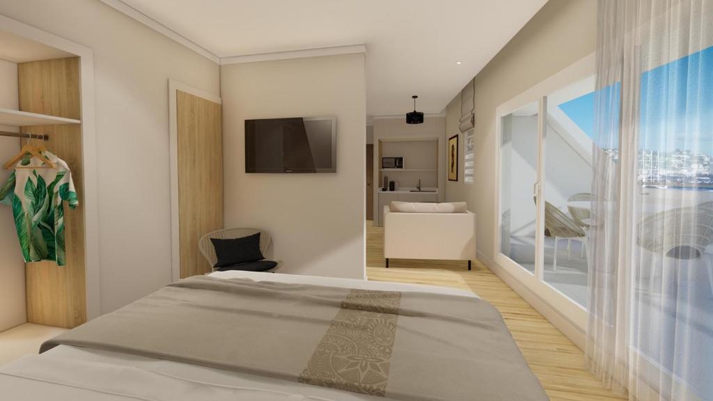 Postel nebo postele na pokoji v ubytování Reva Hotel TAHITI