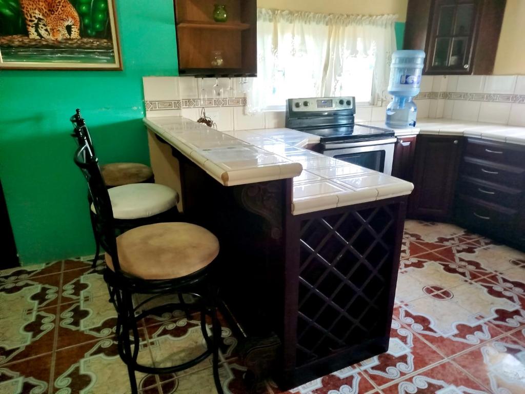 Kuchyň nebo kuchyňský kout v ubytování See Belize WATERSIDE Sea View Apartment for 6 with Balcony, Pool & Deck, 2nd Floor