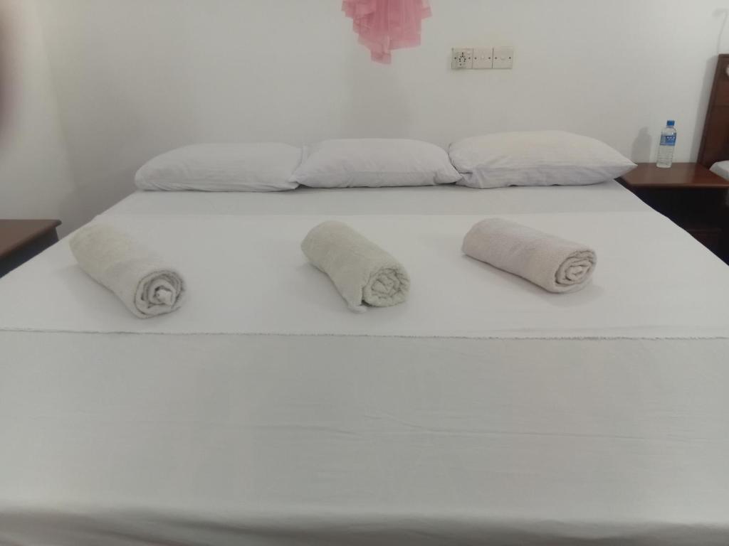 Postel nebo postele na pokoji v ubytování Happy Beach hotel nilaveli