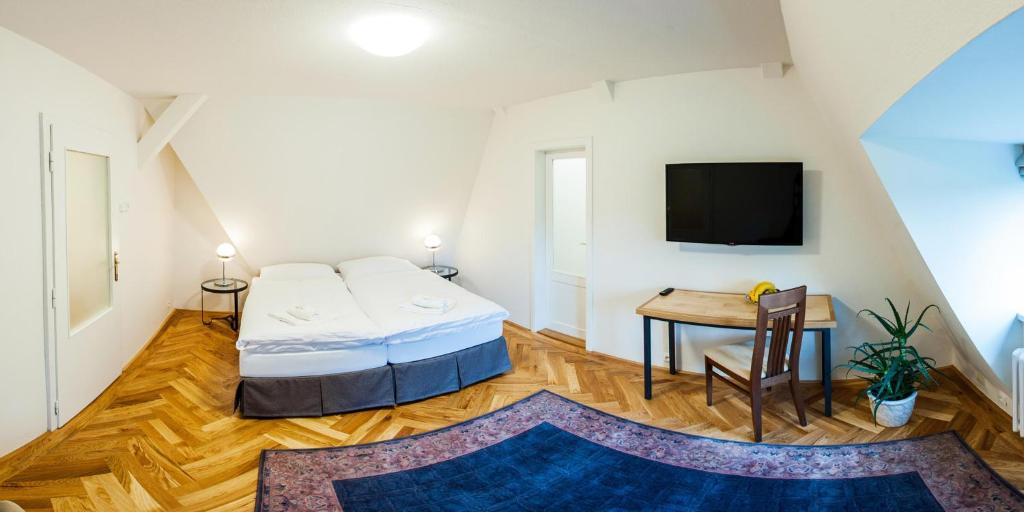 Postel nebo postele na pokoji v ubytování Vila Olga