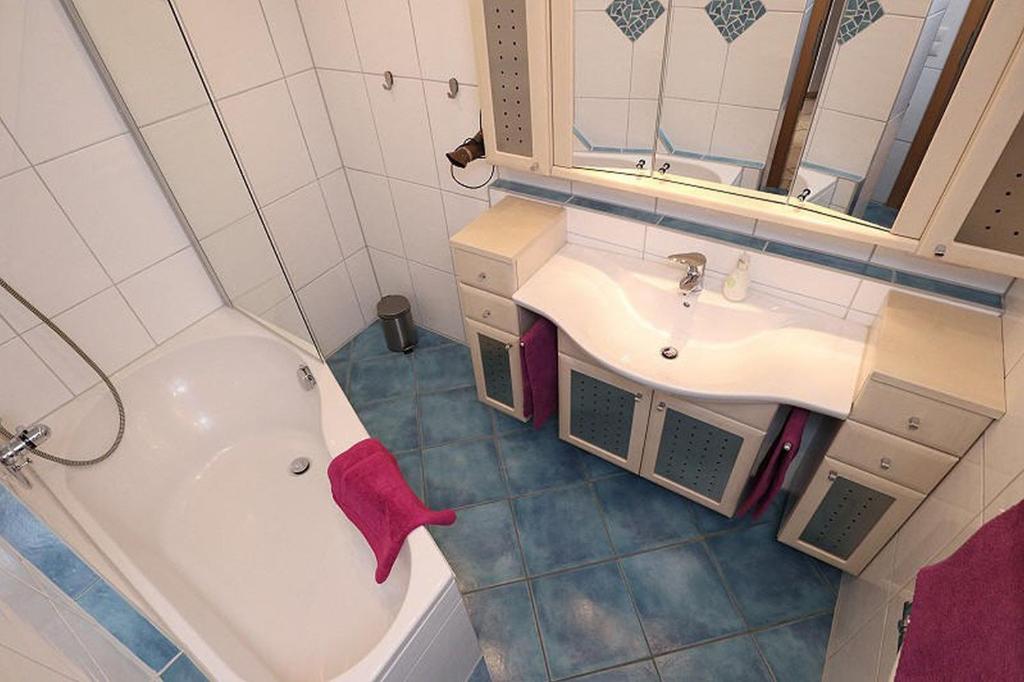 Koupelna v ubytování Haus Reichenbach