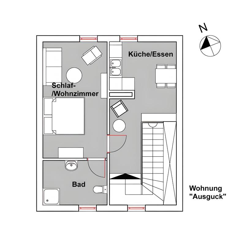 Půdorys ubytování Gästehaus Perlmuschel