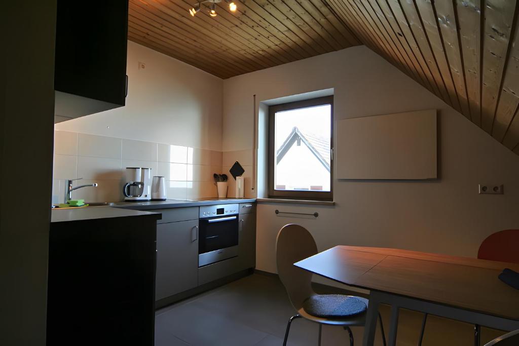 Kuchyň nebo kuchyňský kout v ubytování Gästehaus Perlmuschel