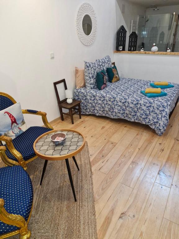 Posezení v ubytování Chambre d'Emma