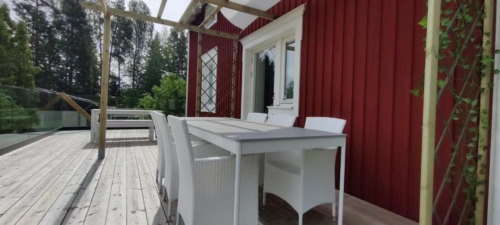 Balkón nebo terasa v ubytování Lottefors Logi