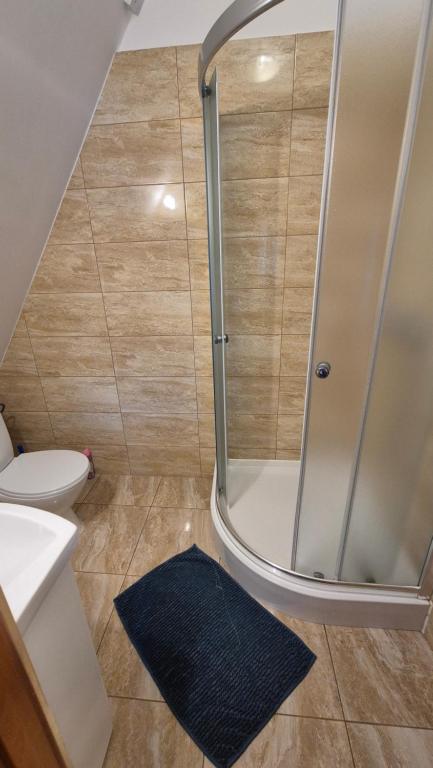 Kúpeľňa v ubytovaní Dworek na skraju lasu