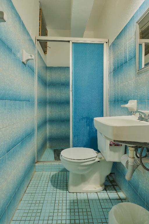 Koupelna v ubytování Hotel Cervantino