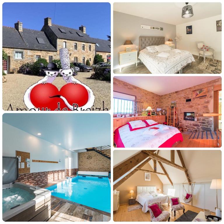 a collage of pictures of a home at La Belle Hermine in Tonquédec