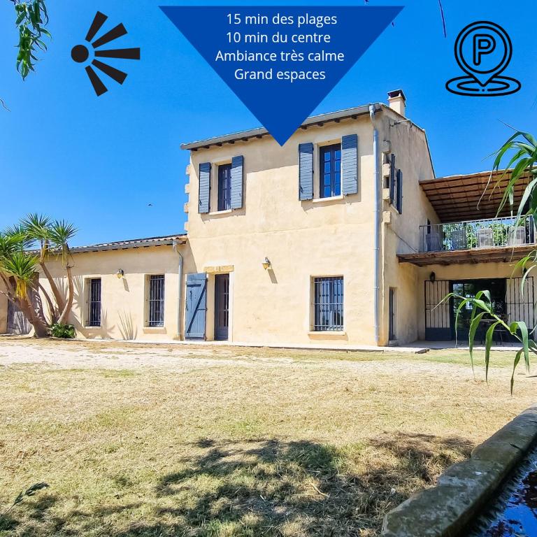 une image d'une maison avec les mots million uses players million use game dans l'établissement Mas de la Plaine, à Marsillargues