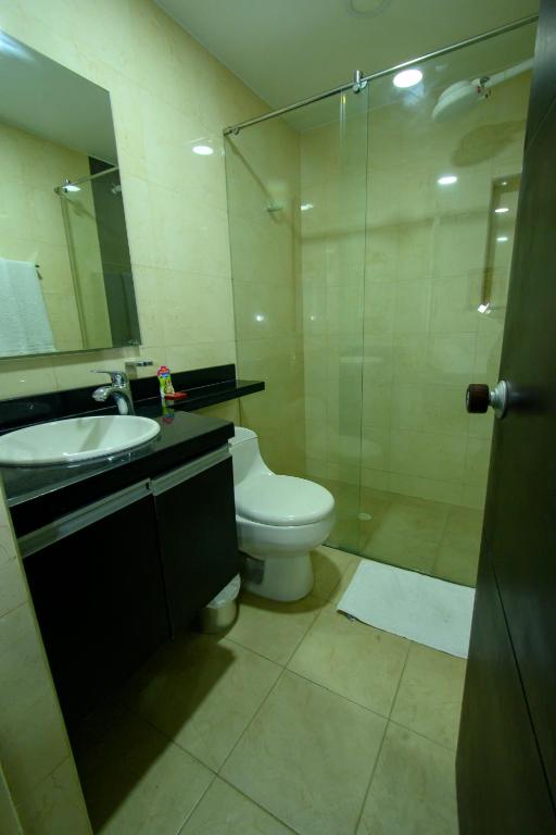 Koupelna v ubytování Hotel Villeta Suite SPA