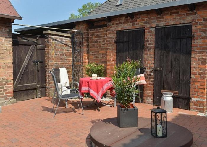 Patio nebo venkovní prostory v ubytování Ferienwohnung Boddenzander
