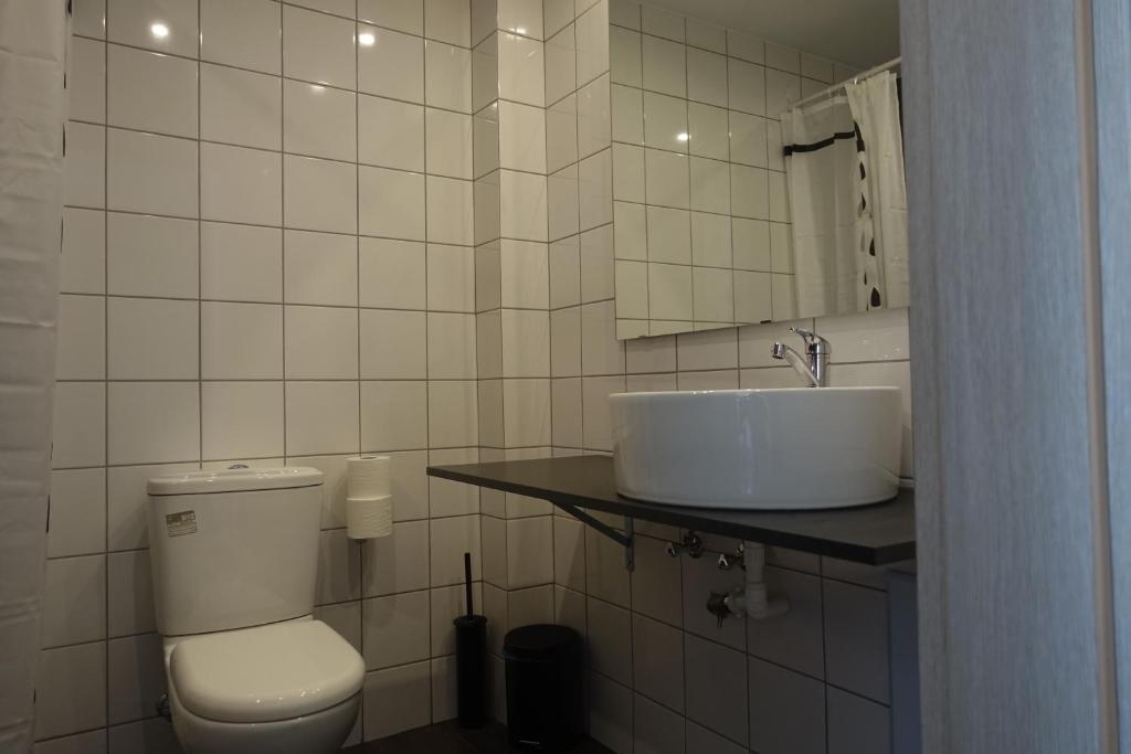 Koupelna v ubytování Hotel Rene