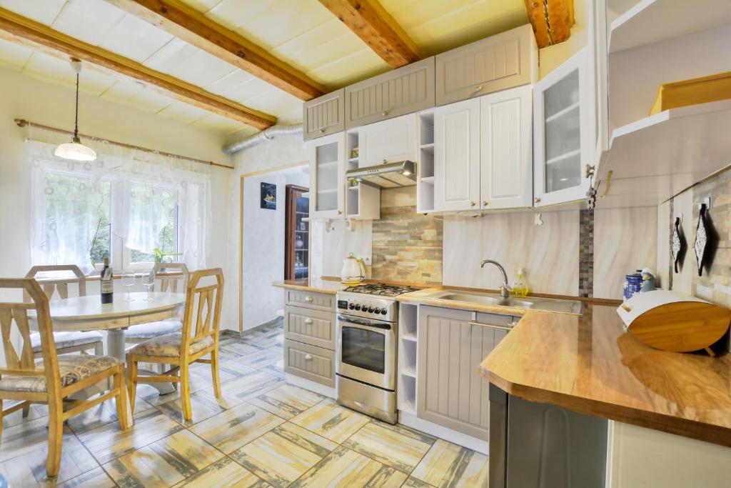 Kuchyň nebo kuchyňský kout v ubytování Apartament Harmont Montis- dawna Zającówka - centrum miasta w leśnej enklawie