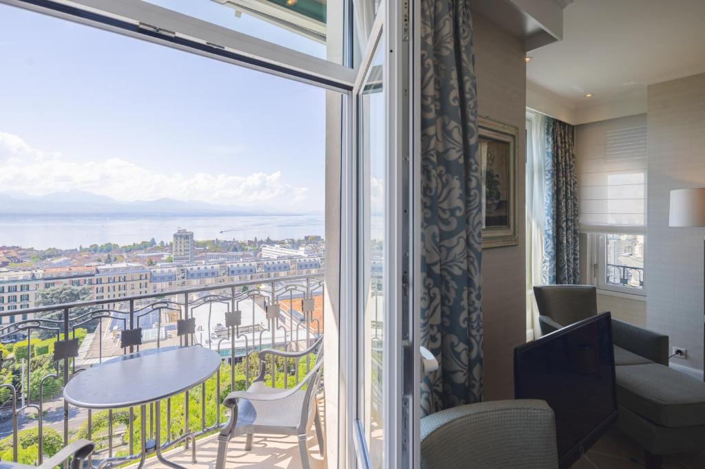 Balkón nebo terasa v ubytování Hôtel de la Paix Lausanne