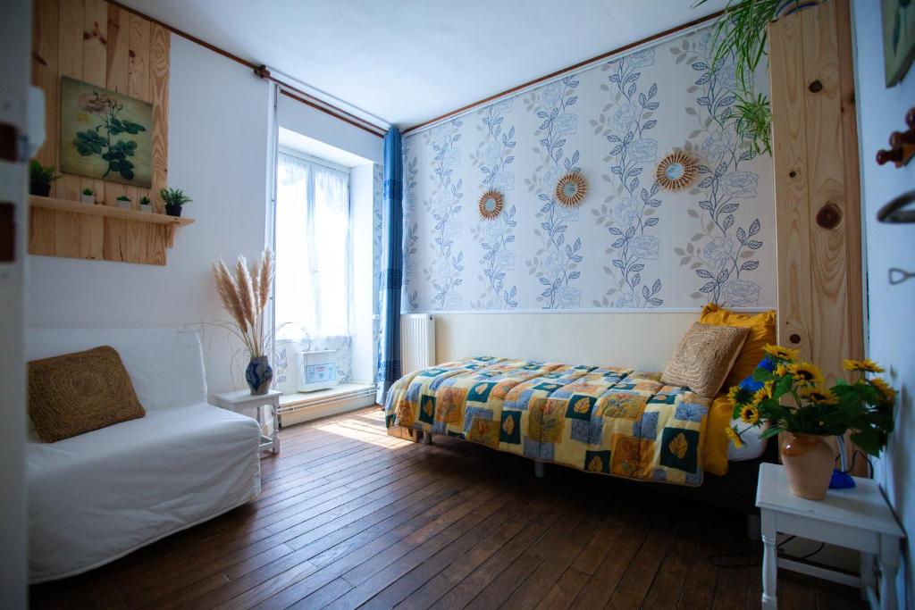 Postel nebo postele na pokoji v ubytování Ambiance Morvan