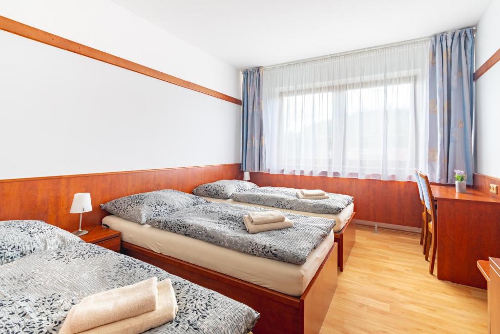 Postel nebo postele na pokoji v ubytování Hotel Macocha