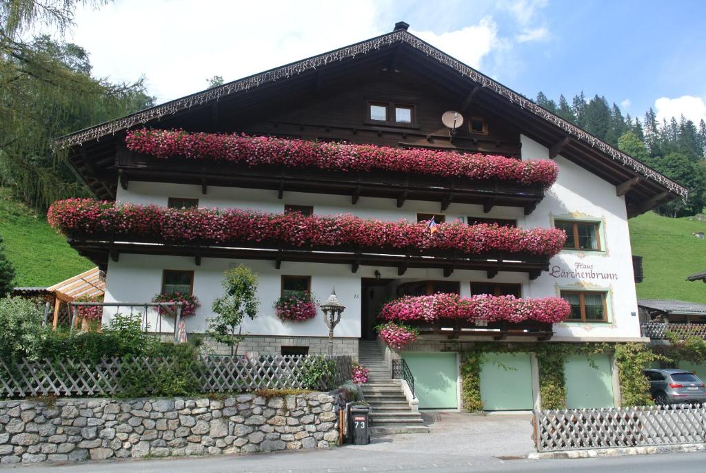 ゲルロスにあるHaus Lärchenbrunnの花の家