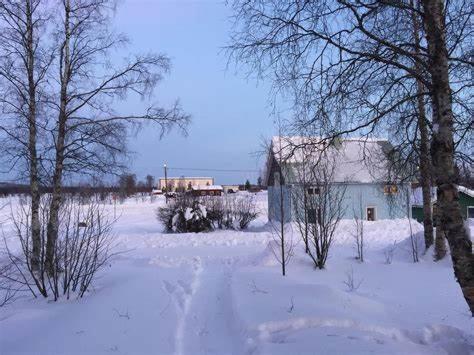 JunosuandoにあるLapland Nature and Healthの雪に覆われた家並木