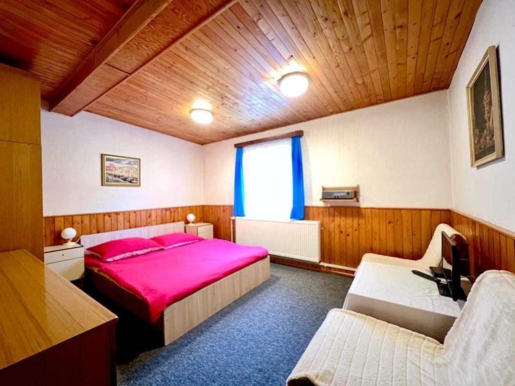 Voodi või voodid majutusasutuse Penzion u Skrblika toas