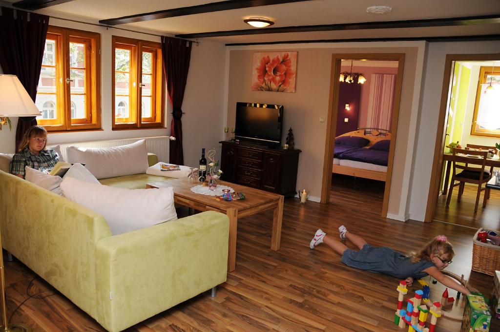 Ένα ή περισσότερα κρεβάτια σε δωμάτιο στο Ferienhaus am Oeringer Tor