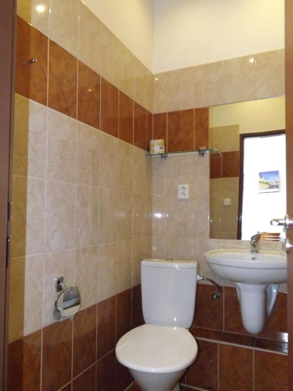 Koupelna v ubytování Beta Pension