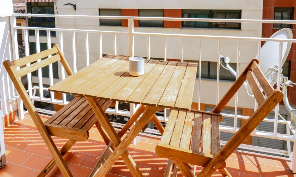 A balcony or terrace at Apto en el Centro La Casita de Gaos