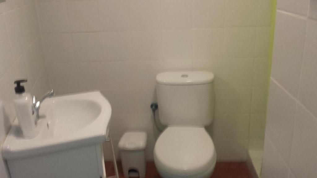 グラナディージャ・デ・アボナにあるApartamento Rural Charco del Pinoのバスルーム(白いトイレ、シンク付)