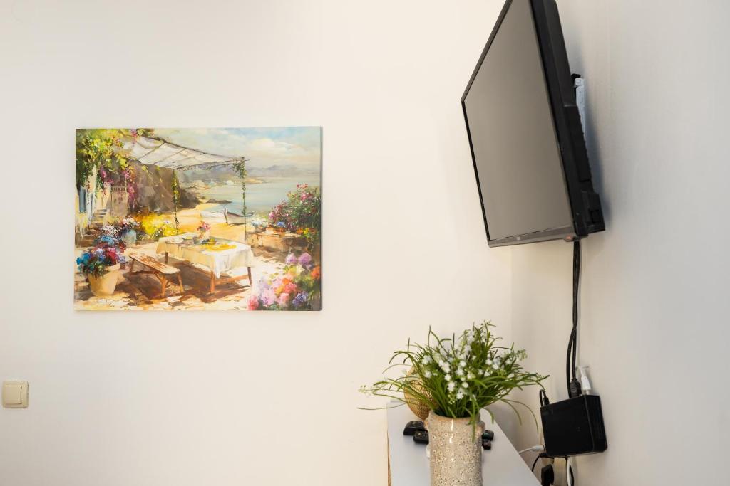 Televízia a/alebo spoločenská miestnosť v ubytovaní tiho's apartments
