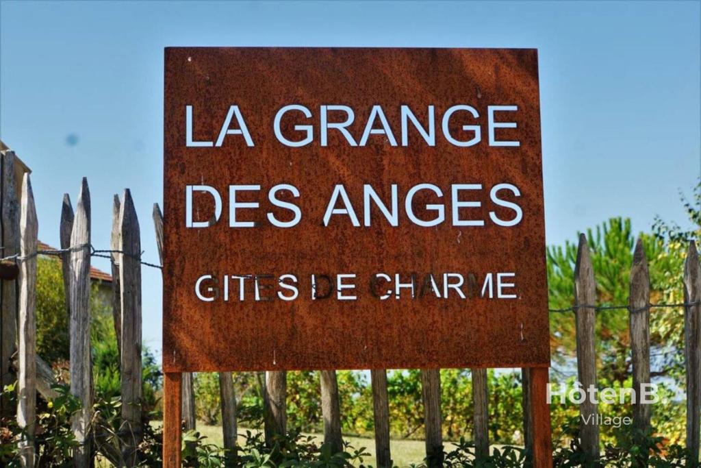a sign that reads la grange desnanceilles at Rouge Tanin Cottage Private Spa Nature & Authentic Charm on a Dordogne in Blanc