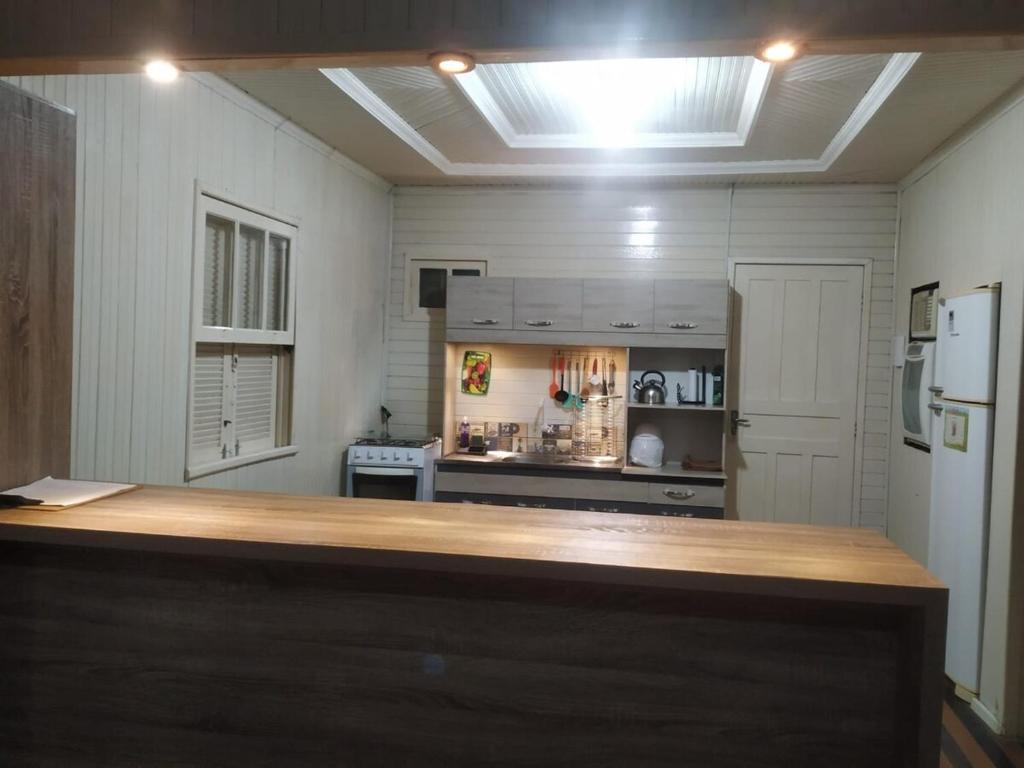Dapur atau dapur kecil di Casa na Jagua com vista para o mar