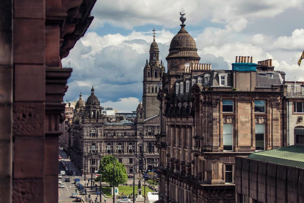 a view of the city of london from a building at Carlton George Hotel in Glasgow