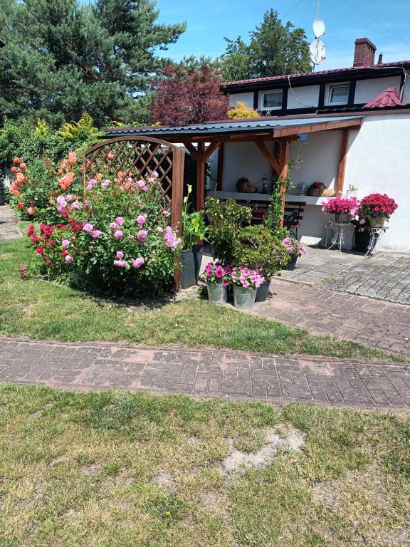 Vonkajšia záhrada v ubytovaní Apartament STOKROTKA