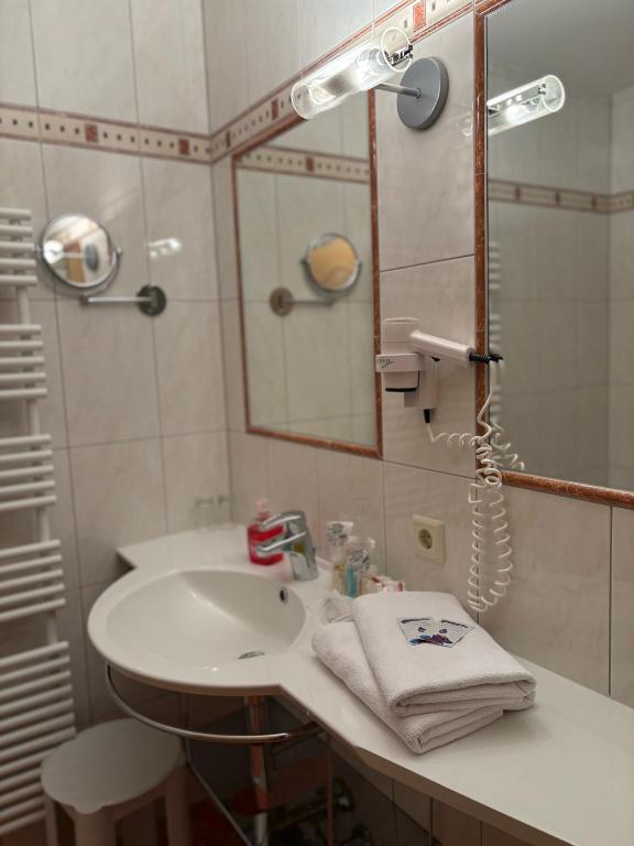 Koupelna v ubytování Hotel Lizumerhof