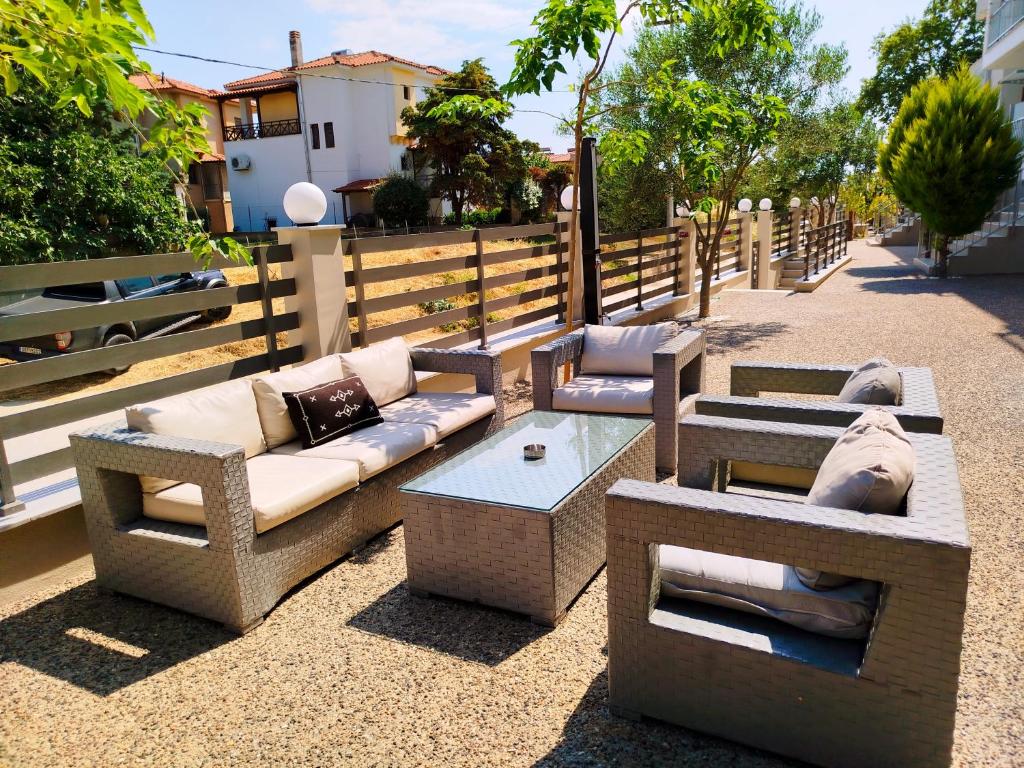Posezení v ubytování Theano Luxury Suites Nikiti