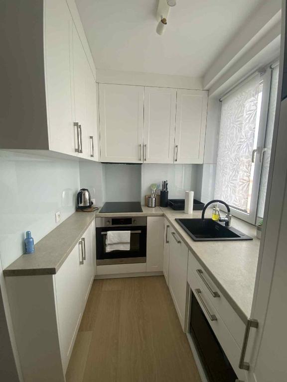 Kuchyňa alebo kuchynka v ubytovaní Apartament Długie Ogrody
