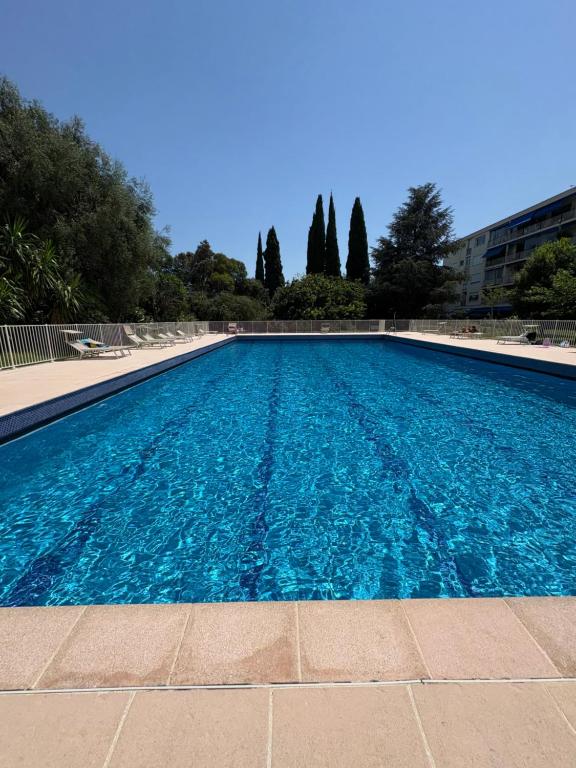 une grande piscine avec de l'eau bleue dans l'établissement NICE La Palmeraie Pool BEACH AC, à Nice