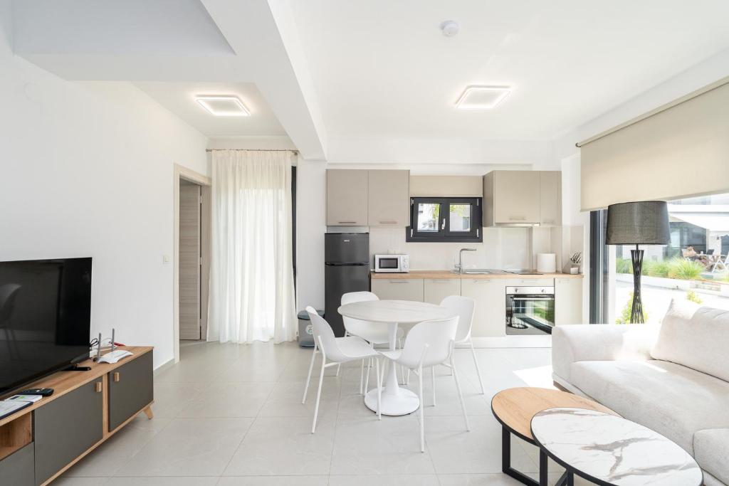 TV a/nebo společenská místnost v ubytování Nefeli & Nefeli Luxury Residential Complexes