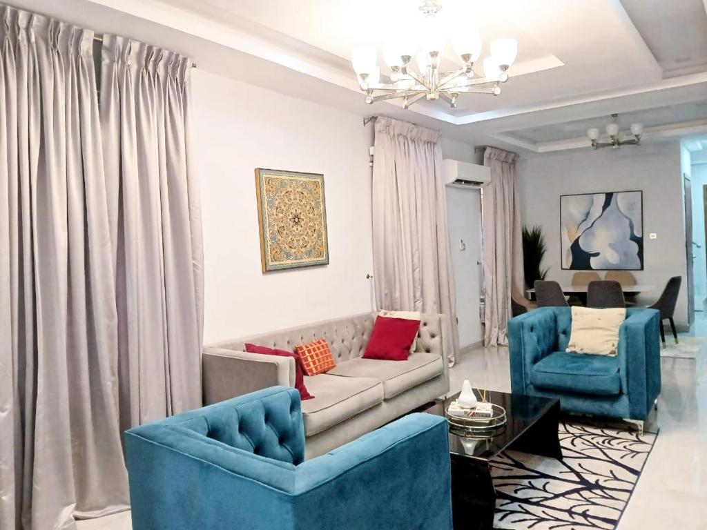 Posezení v ubytování Detached duplex in ikoyi