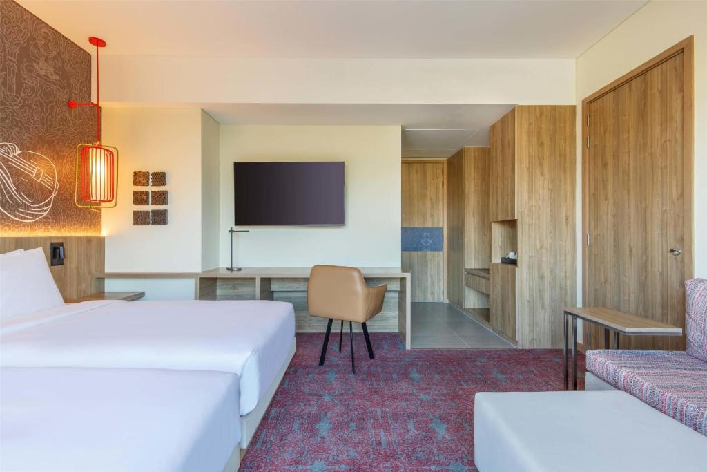 Voodi või voodid majutusasutuse Hyatt Centric Soalteemode Kathmandu toas