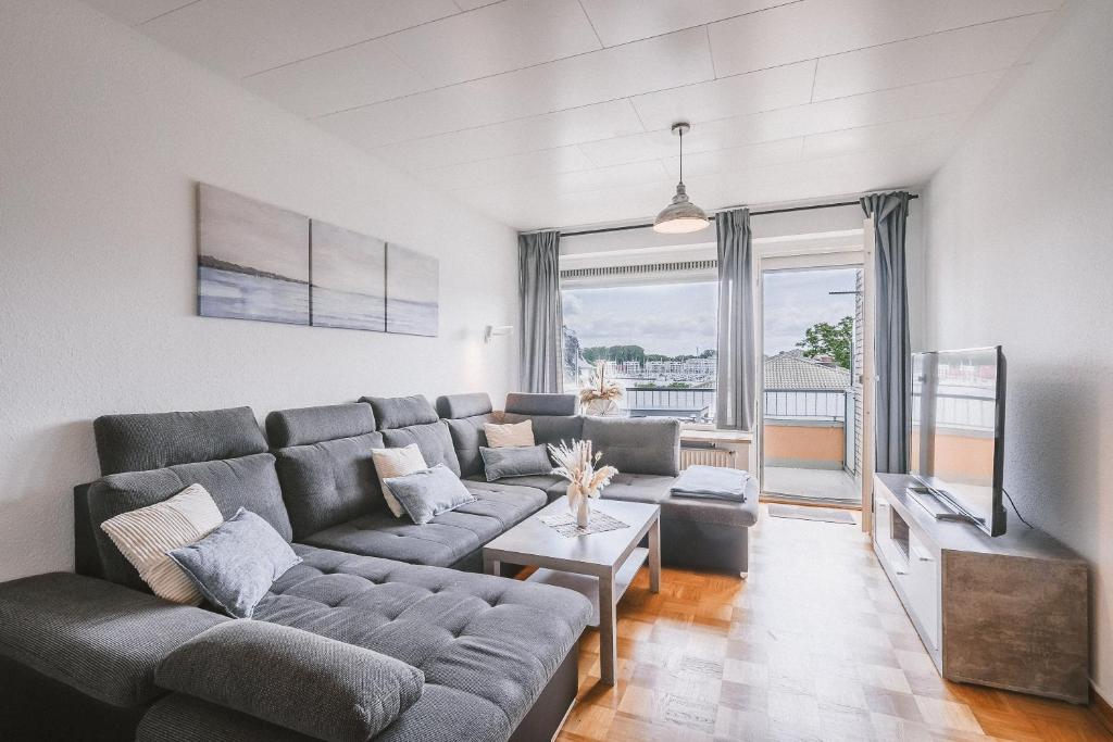 Χώρος καθιστικού στο Sadebo Apartments Traveblick 3 Zimmer 6 Gäste