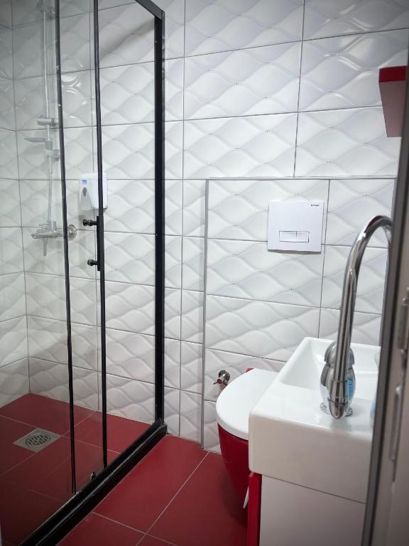 Koupelna v ubytování Hotel Heimli