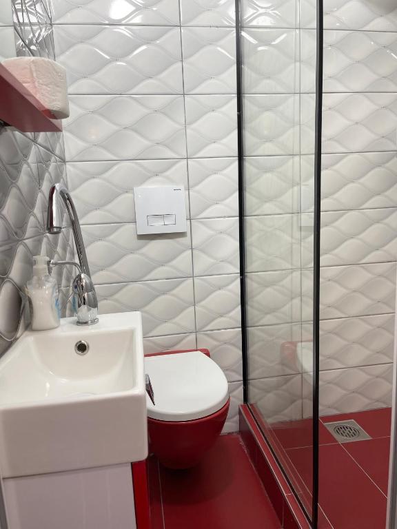 Koupelna v ubytování Hotel Heimli