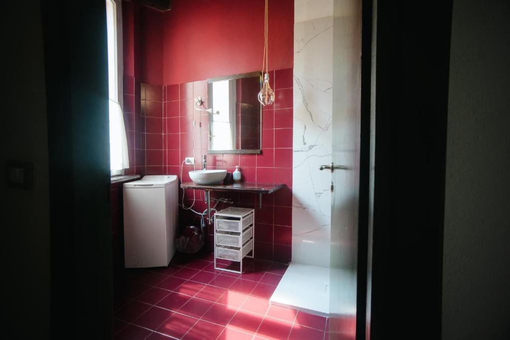 Koupelna v ubytování L'eco della rosa