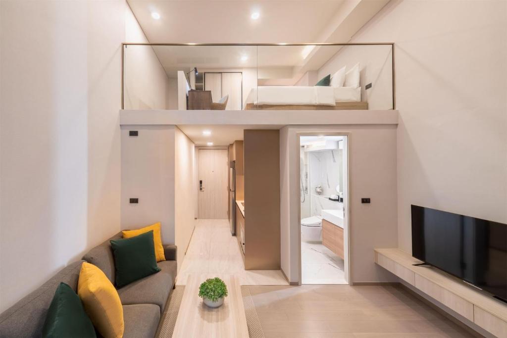 TV a/nebo společenská místnost v ubytování Wyndham Garden Bangkok Sukhumvit 42