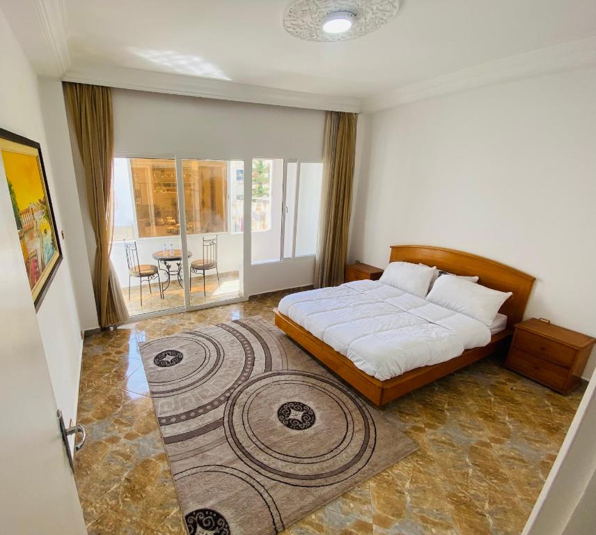 Ένα ή περισσότερα κρεβάτια σε δωμάτιο στο 2 bedroom apartment 10 min walk to beach agadir