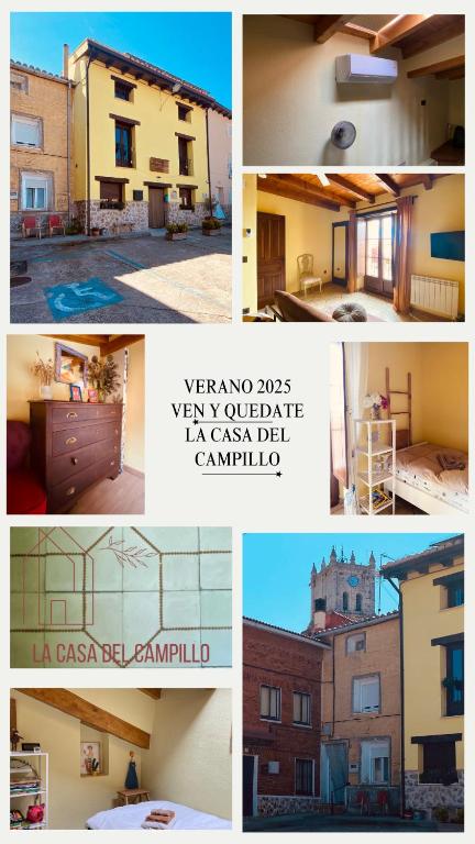 a collage of different pictures of a house at La Casa del Campillo in Baltanás