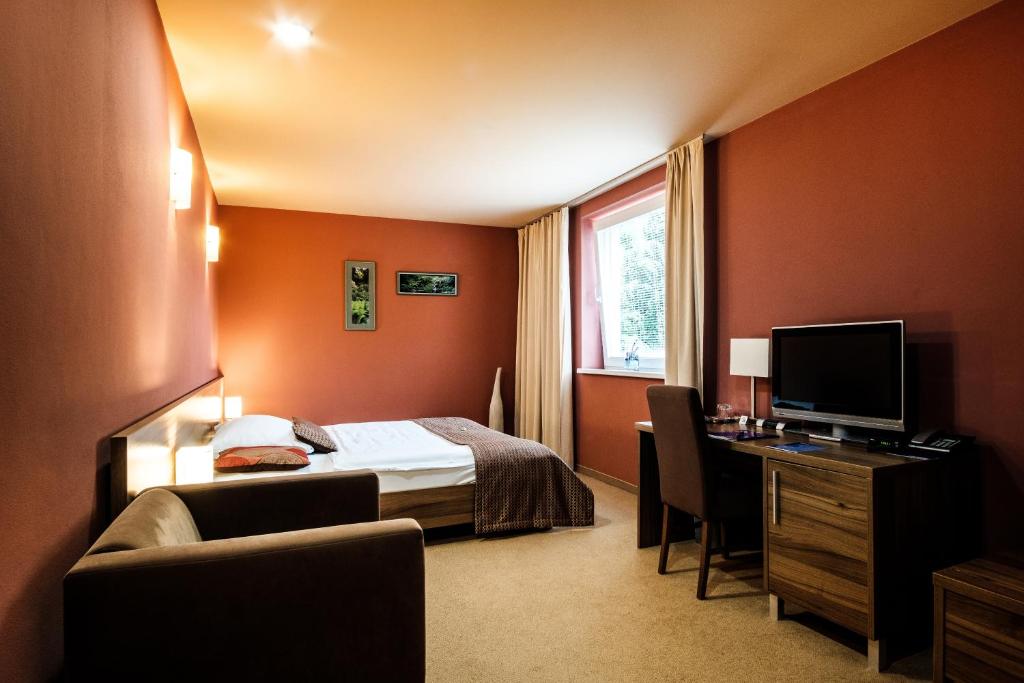 TV a/nebo společenská místnost v ubytování Hotel Comfort with free Wellness and Fitness Centrum