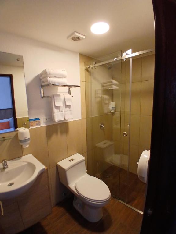 Koupelna v ubytování Casona Tobar Hotel