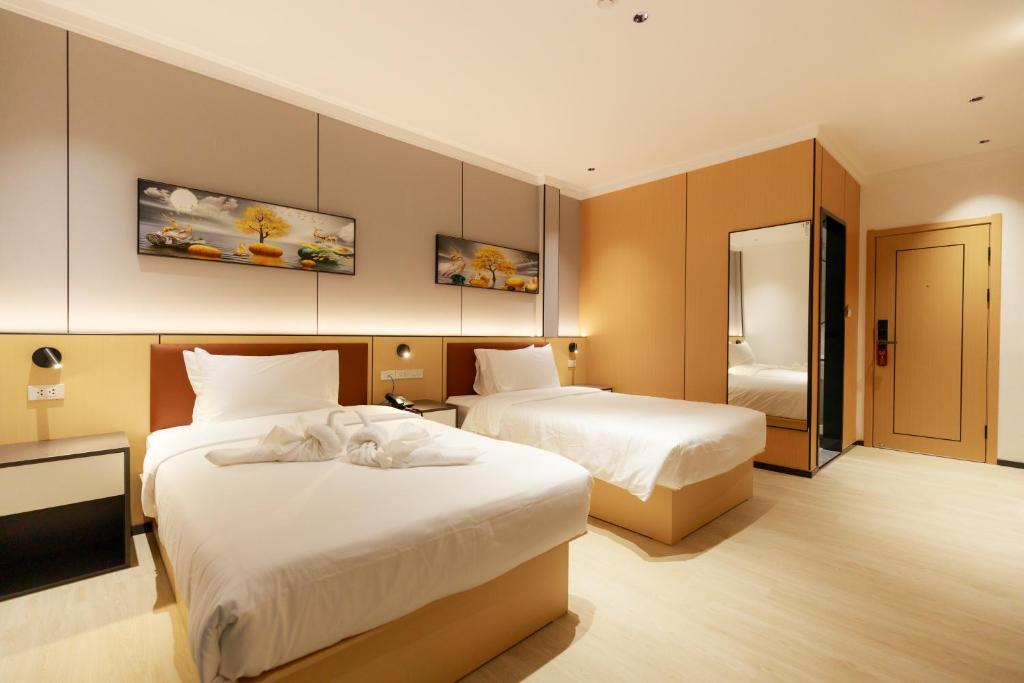 Banana Guesthouse South Pattaya - Chambre Lits Jumeaux Avec Vue Sur Ville
