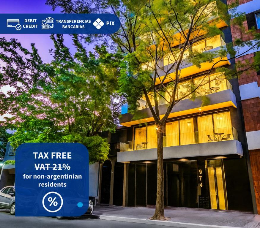 a van parked in front of a building at Family Apartments in Palermo - by BueRentals in Buenos Aires